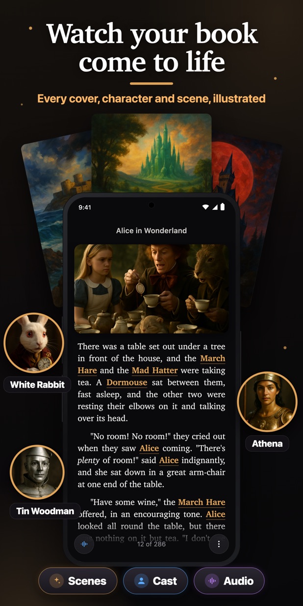 Scenes appear on the page