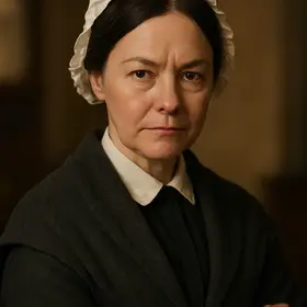 Mrs. Bumble from Oliver Twist — AI character portrait