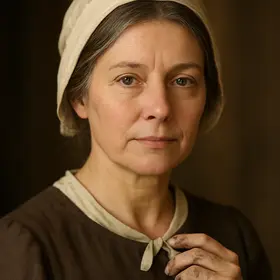 The Widow from Robinson Crusoe — AI character portrait