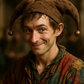 The Fool from King Lear — AI character portrait